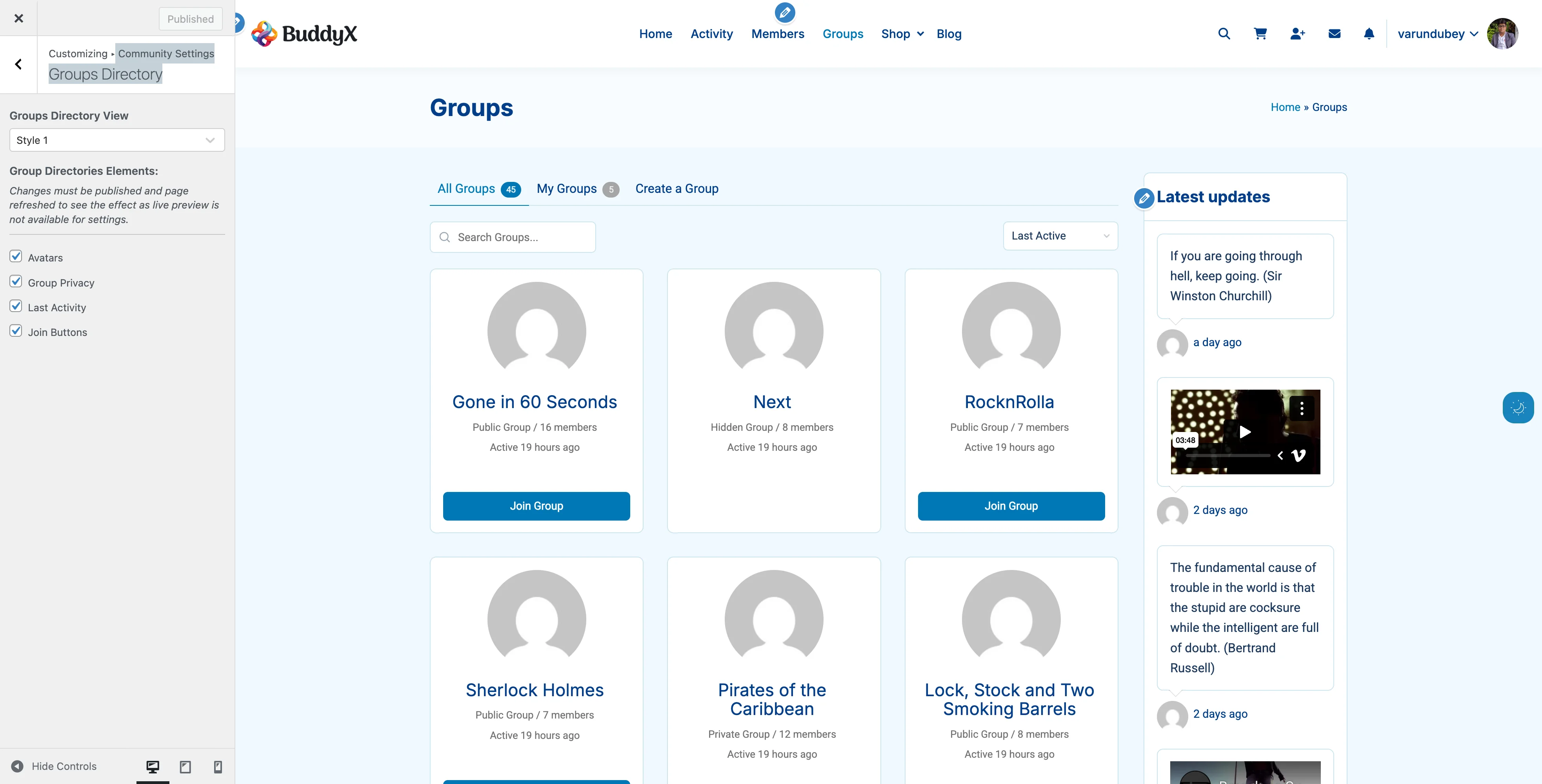 Groups Directory Style 1