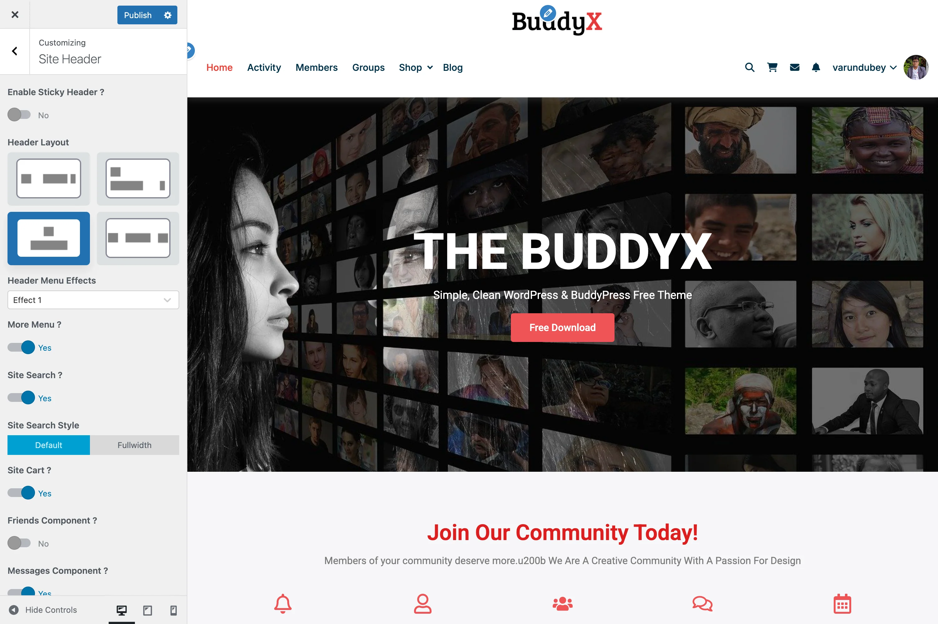 Header Layout 3 - Centered Logo