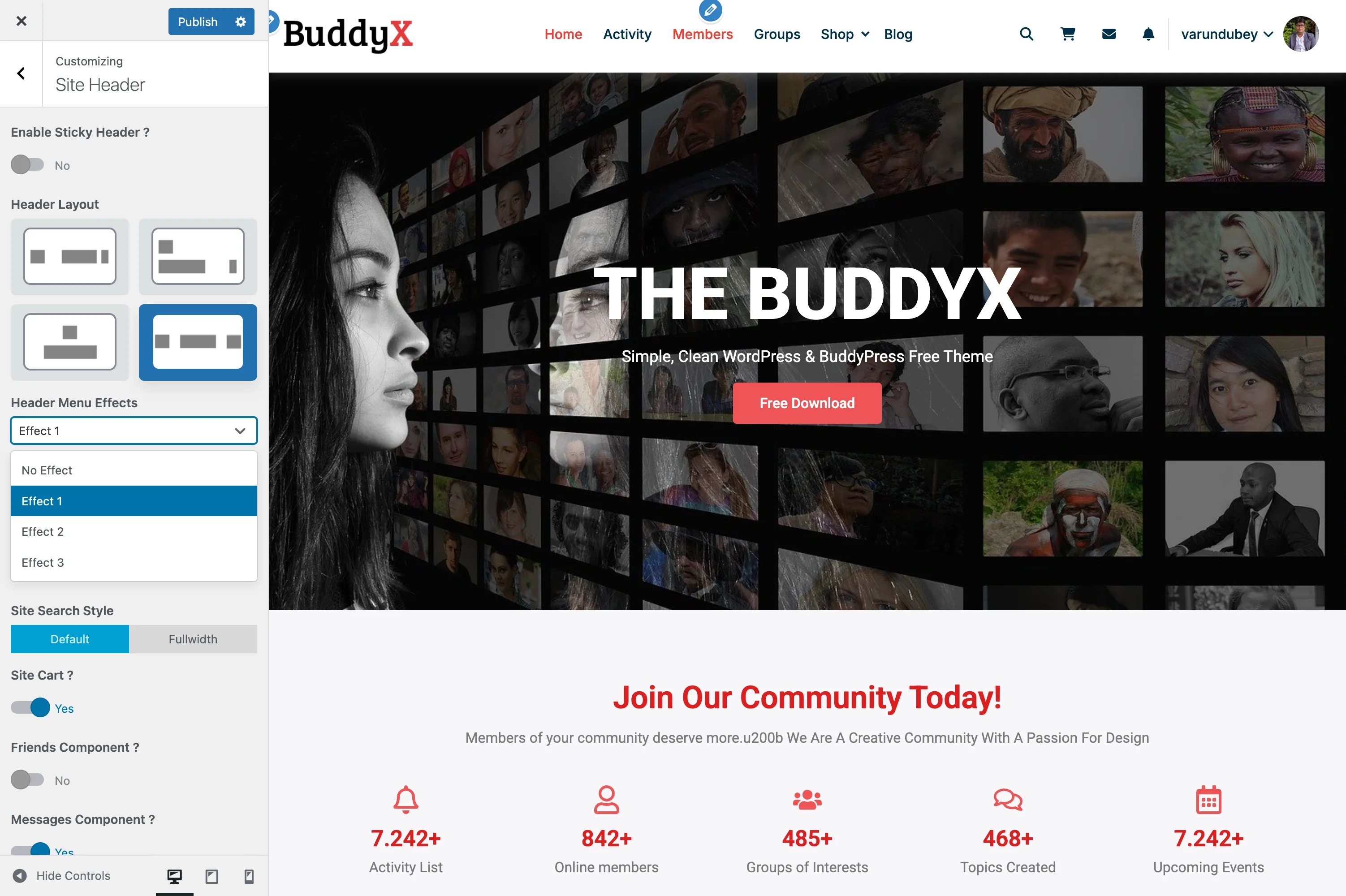 Header Menu Effect 1