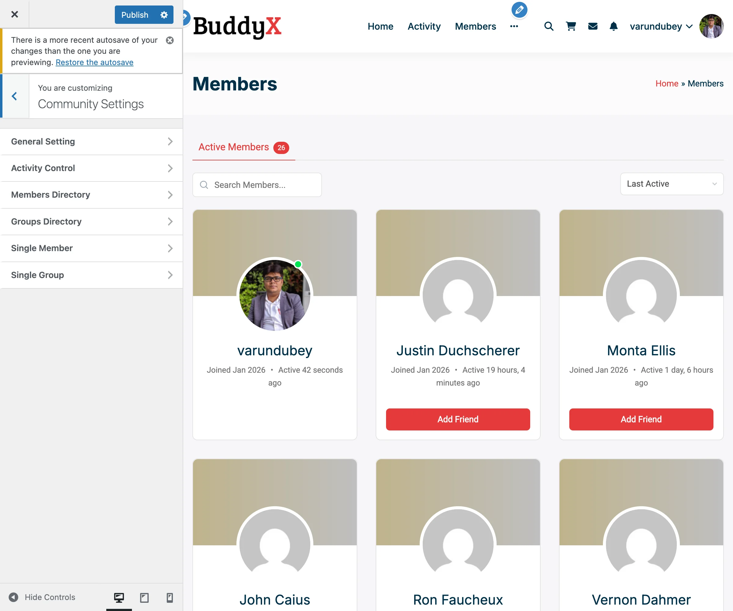 Members Directory Card View