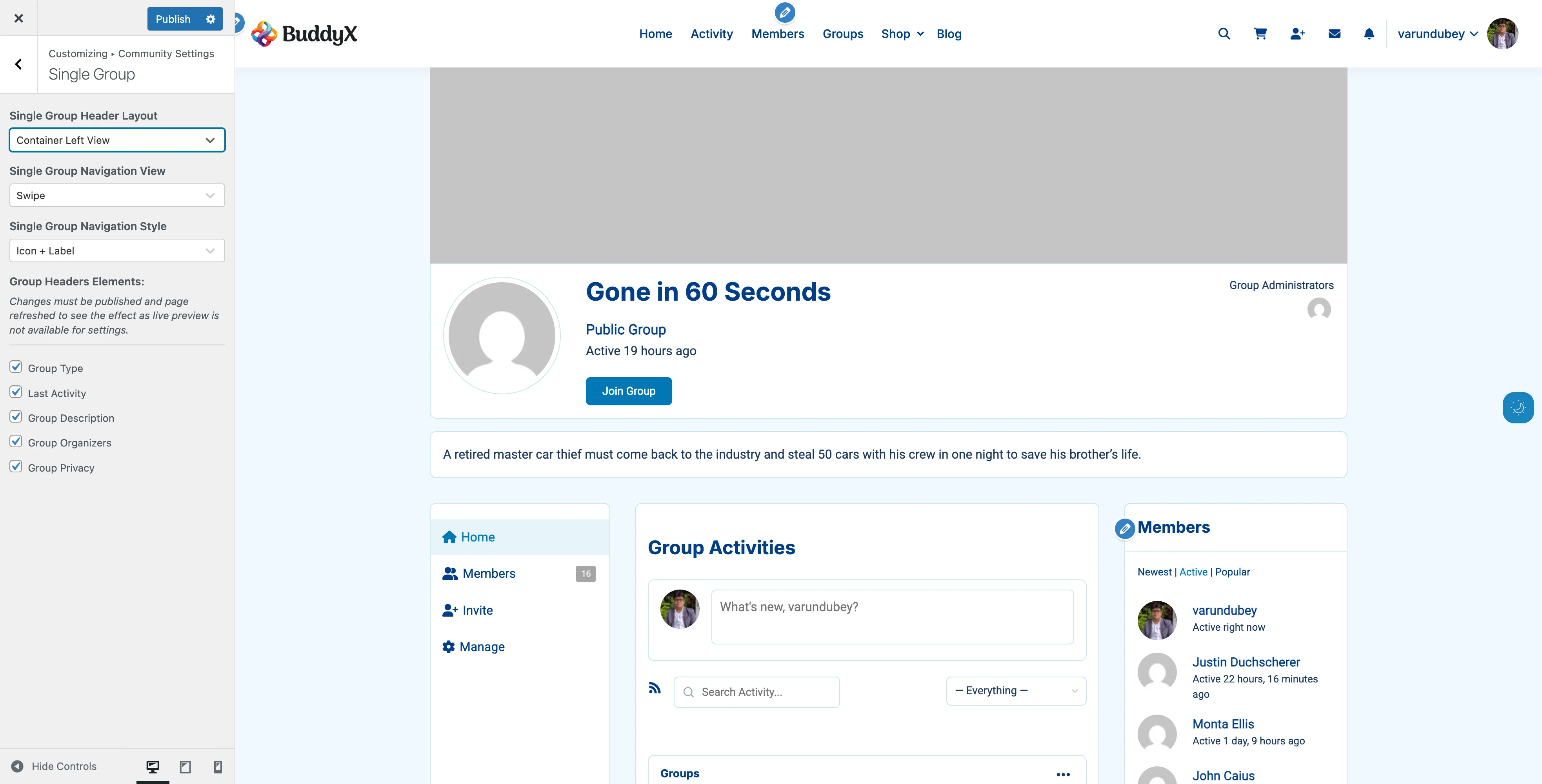 Group Header Container Left