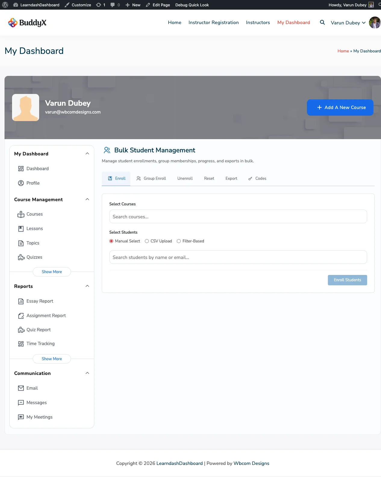 Admin Bulk Enrollment