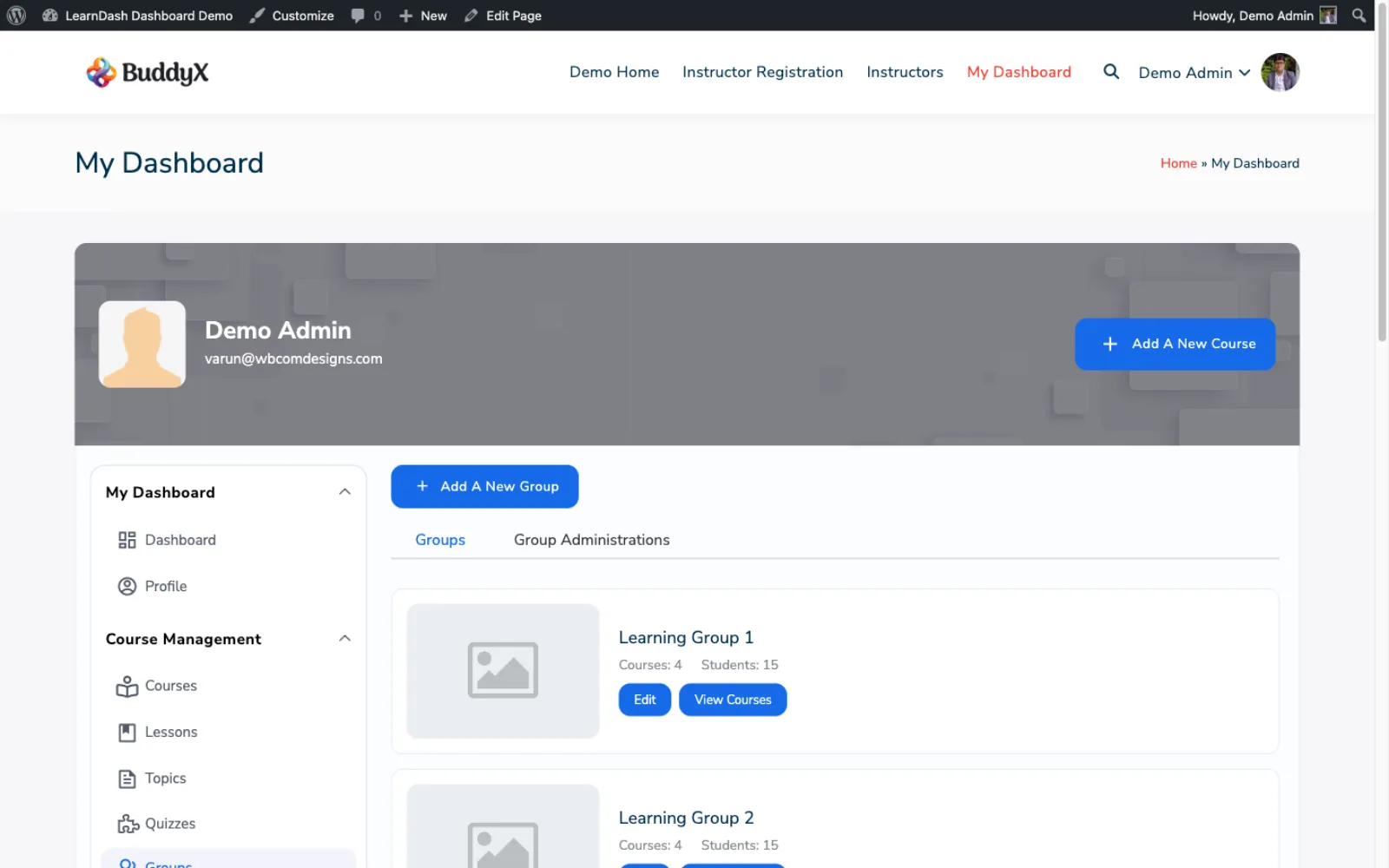 Groups tab