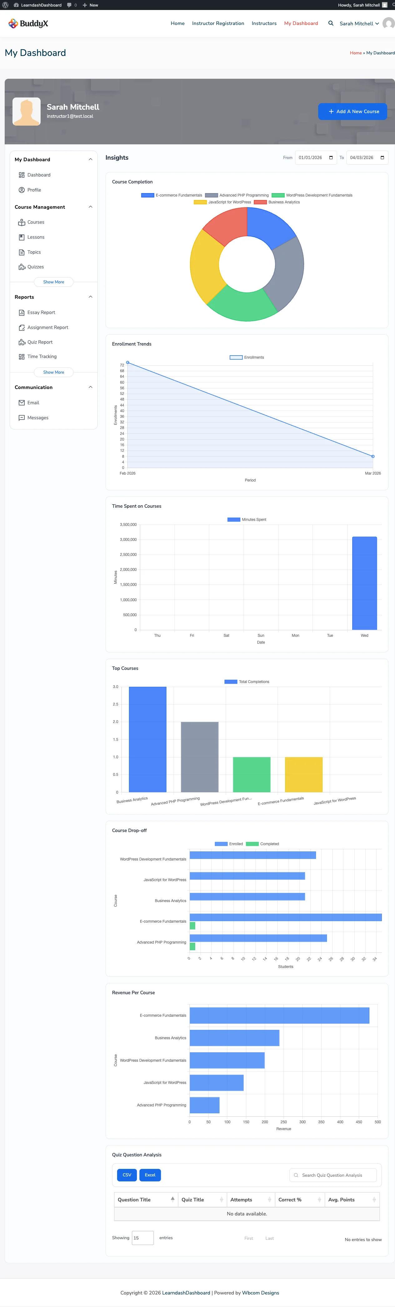 Instructor Insights Dashboard