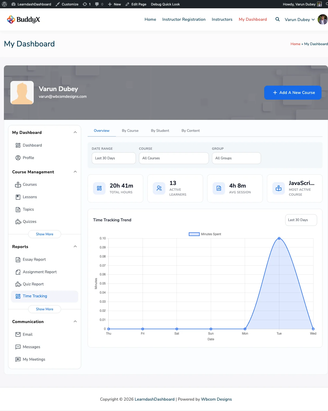 Admin Time Tracking Report