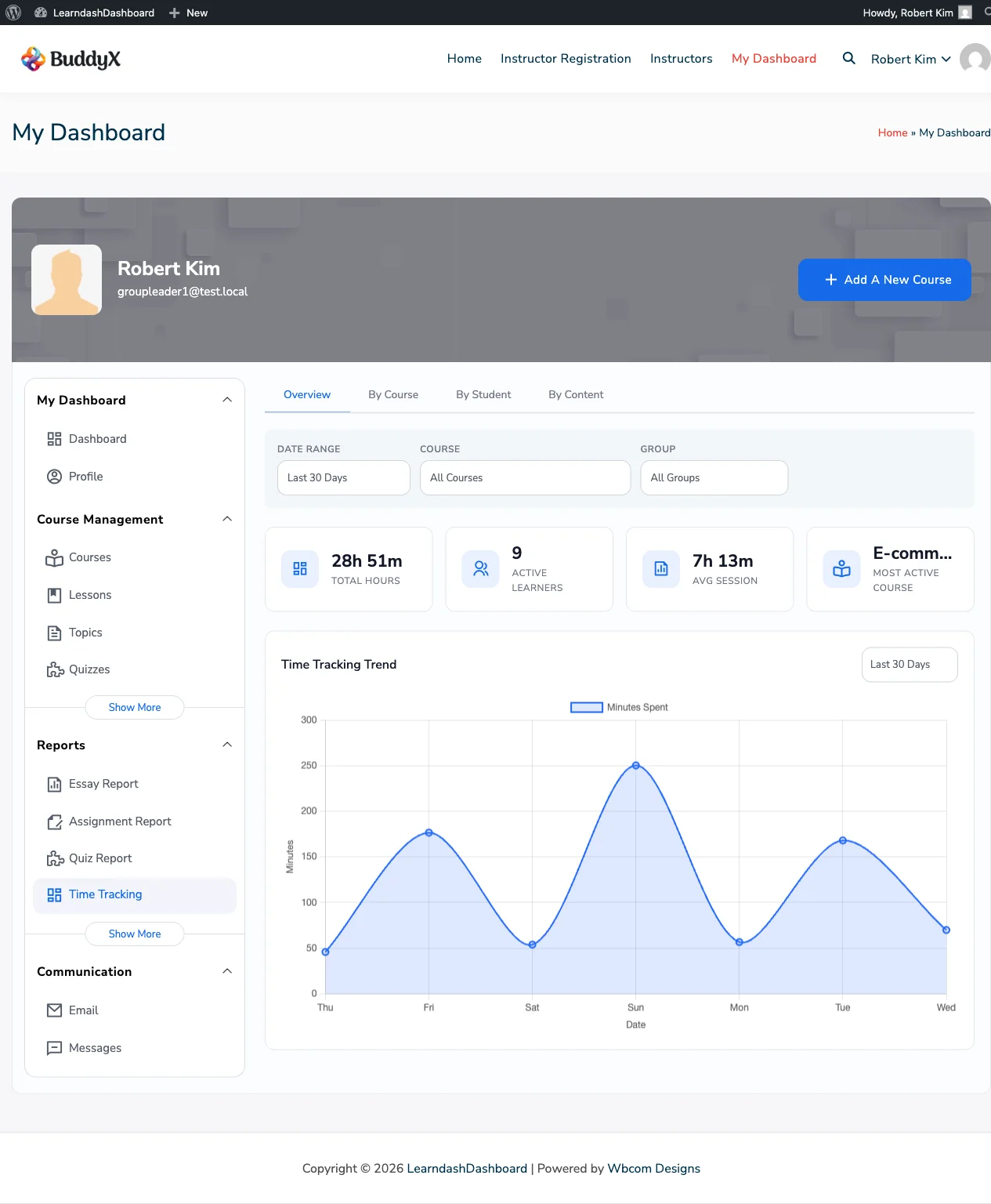 Group Leader Time Tracking Report