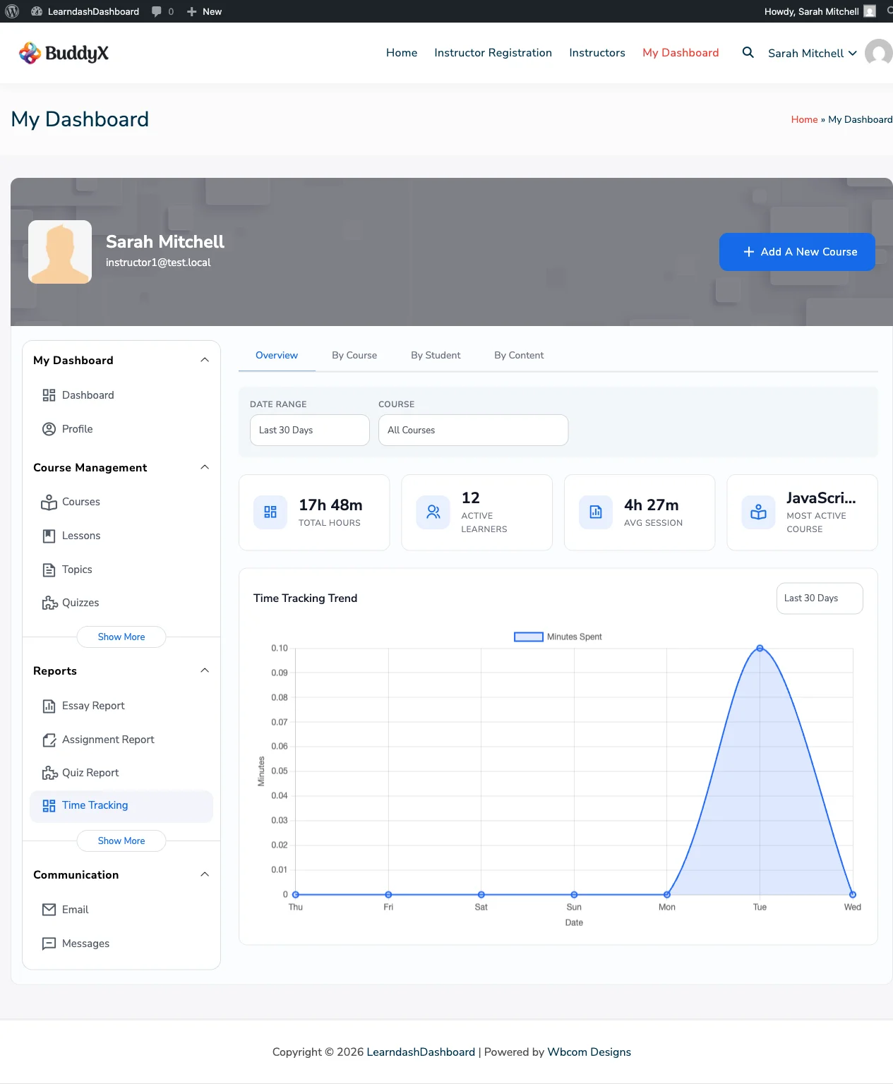 Instructor Time Tracking Report