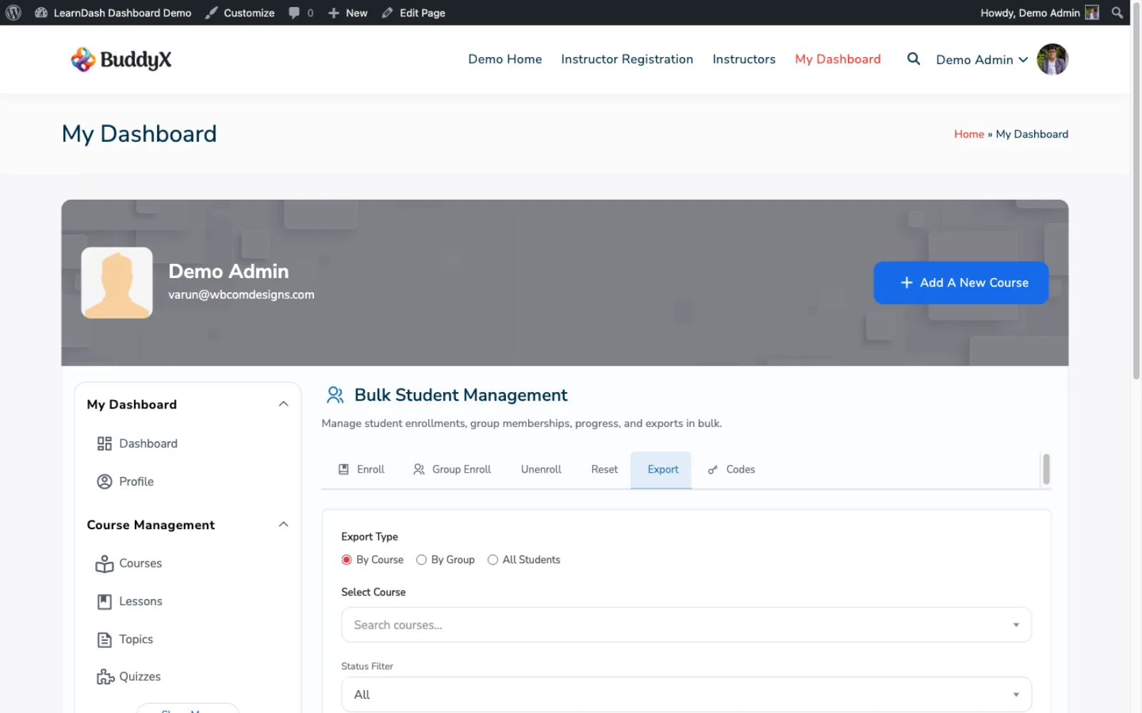 Subscription management screen
