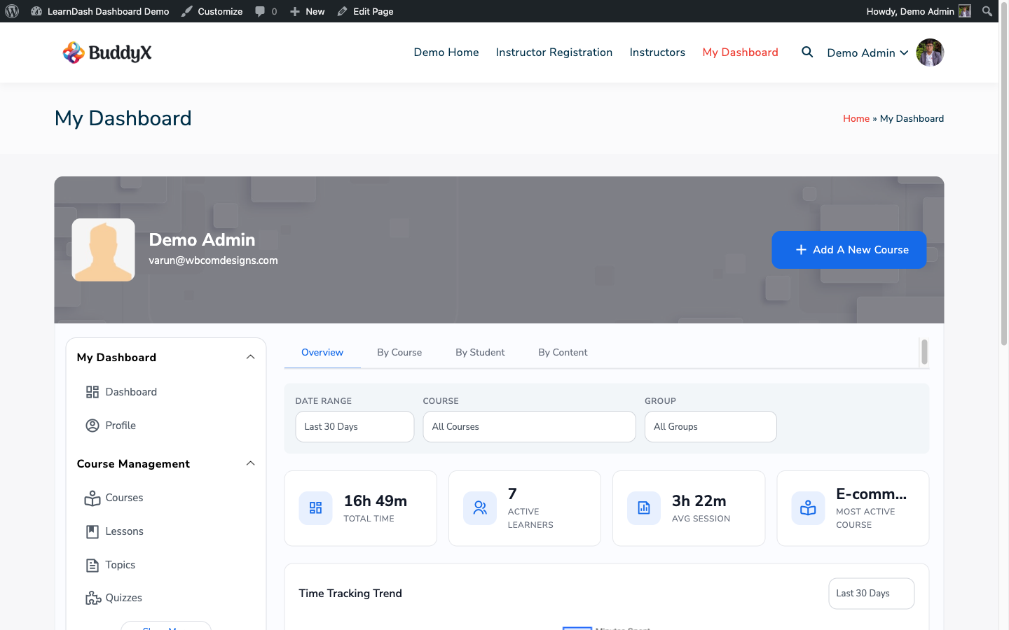 Time tracking student view