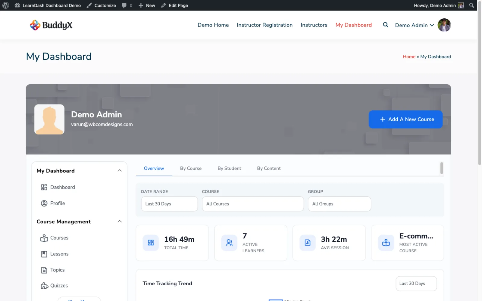 Time tracking student view