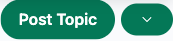 Post composer publish split-button expanded, showing Save as Draft and Schedule options with the date and time picker open