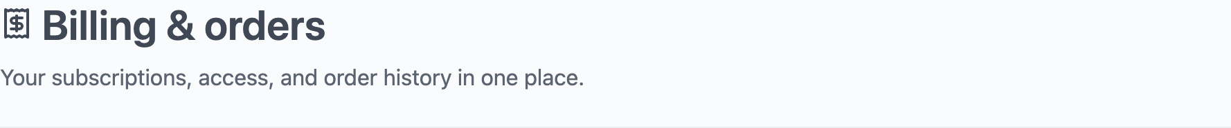 Billing page header