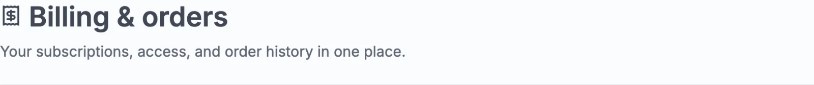 Billing page header