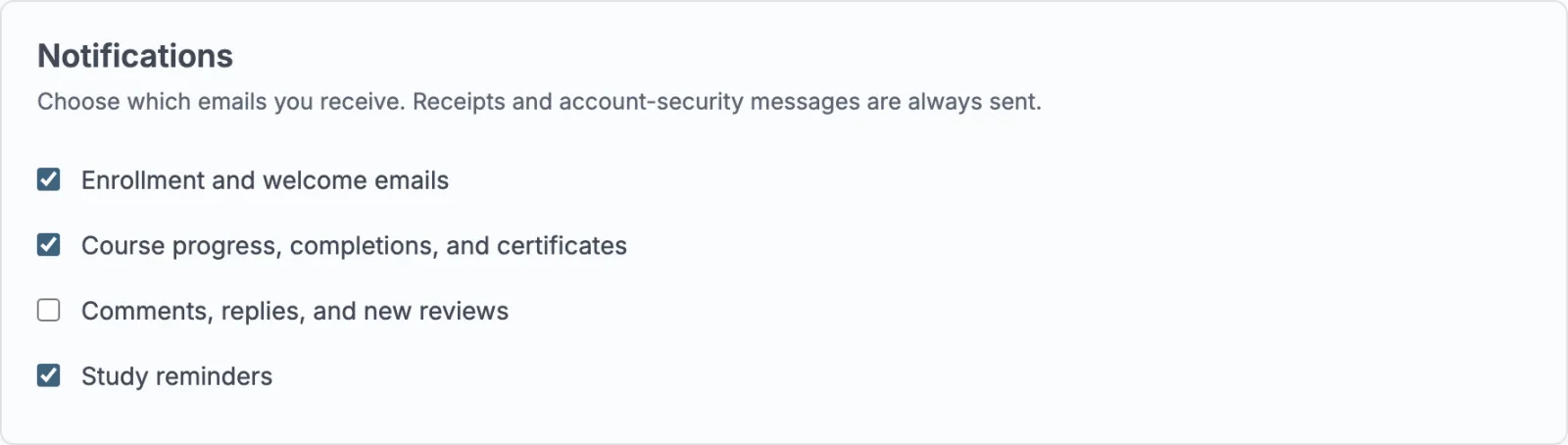 Notification preferences