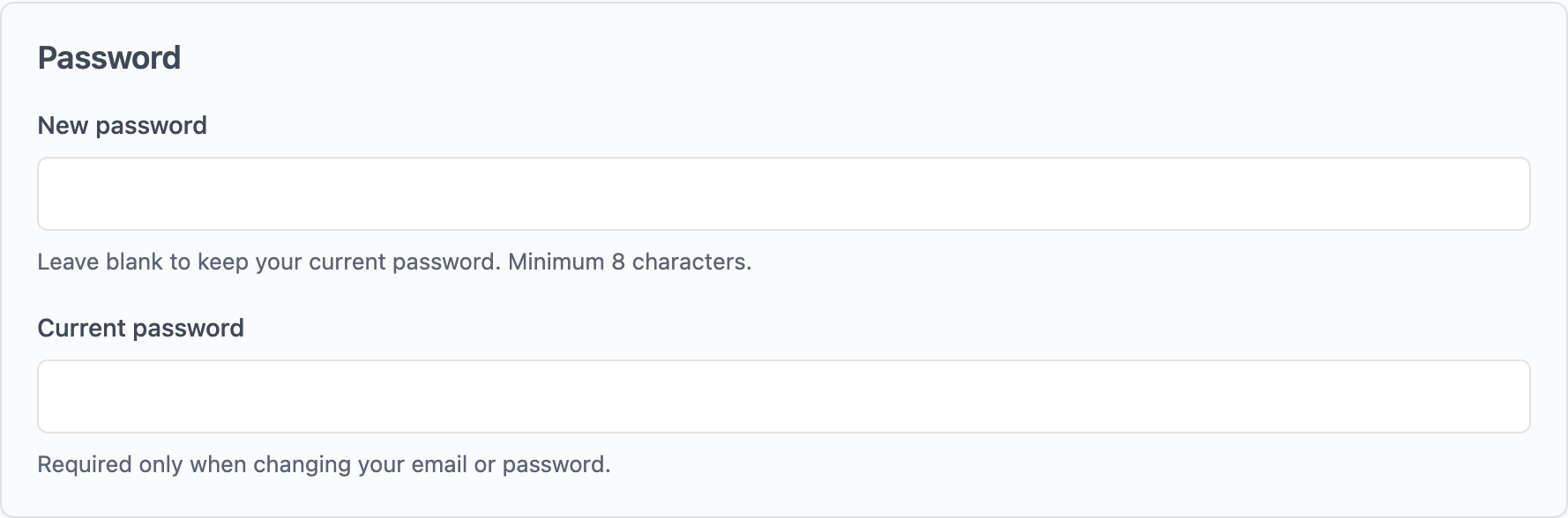 Password fields