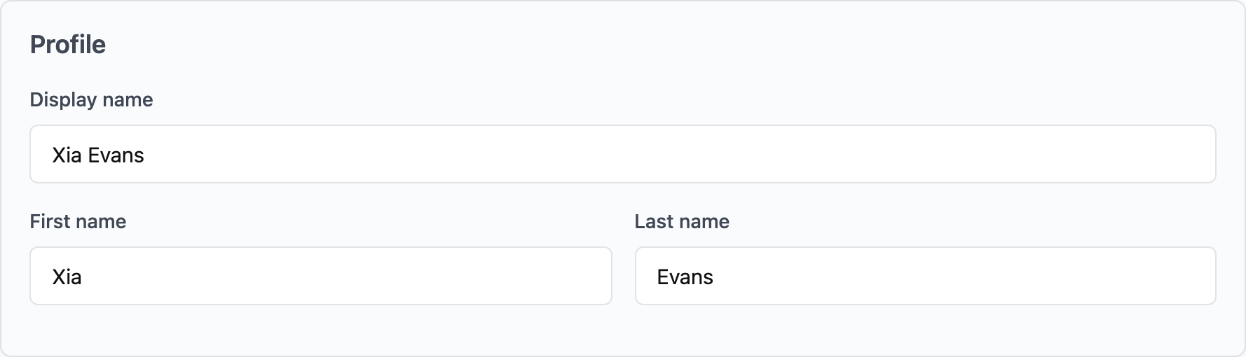 Profile fields