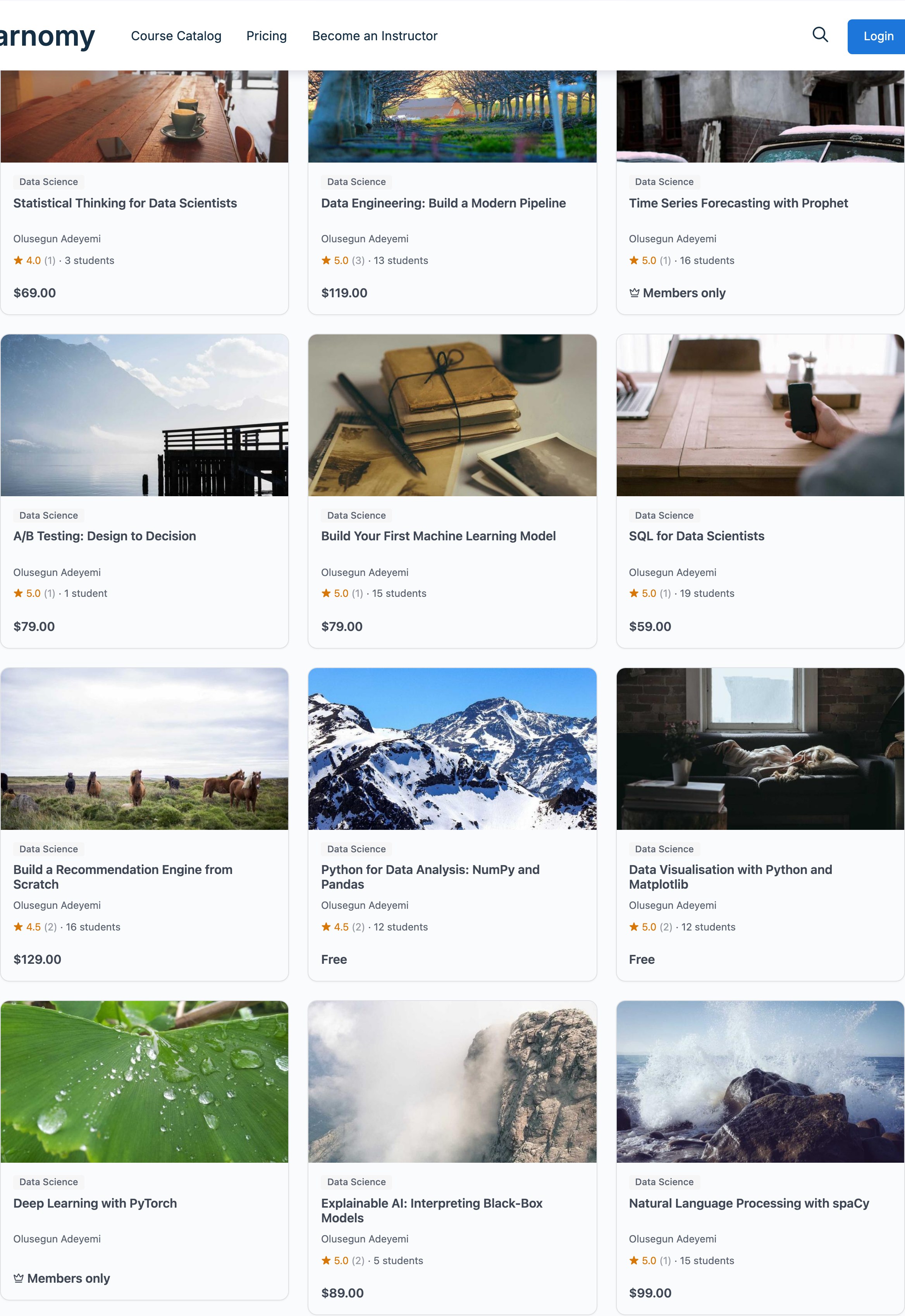 Category grid