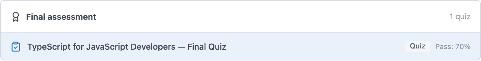 Final quiz card