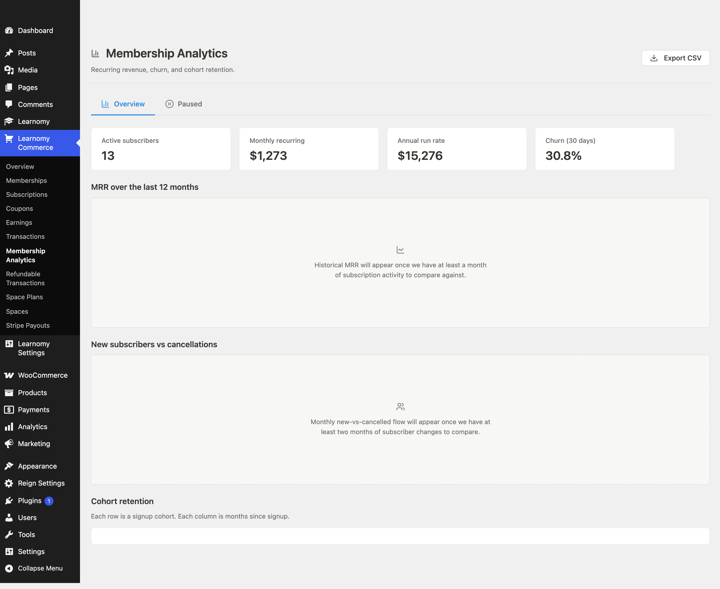Membership Analytics overview