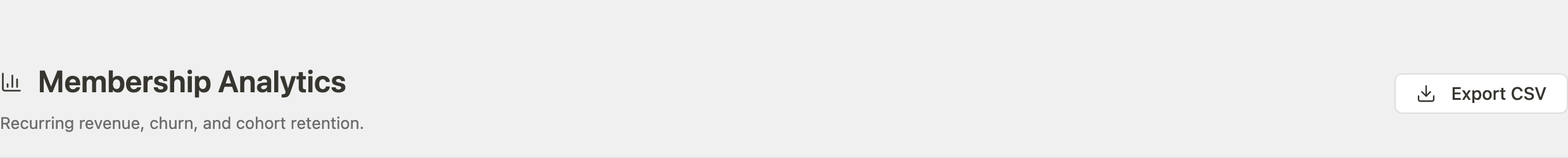 Membership Analytics header