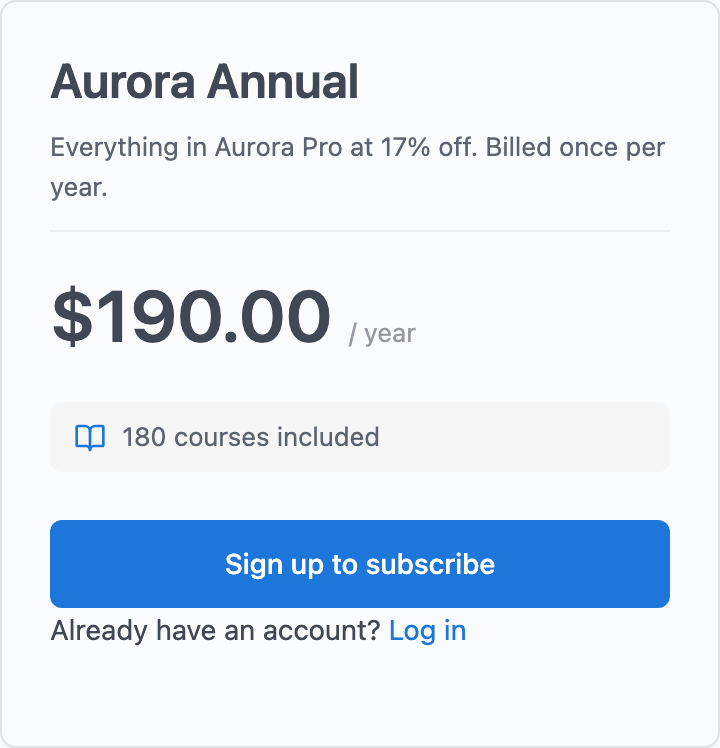 Annual plan card