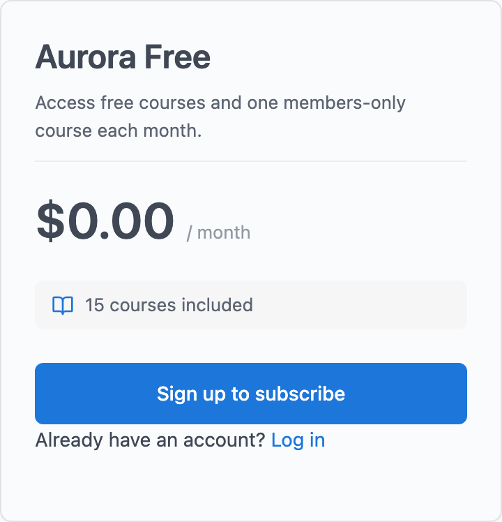 Free plan card