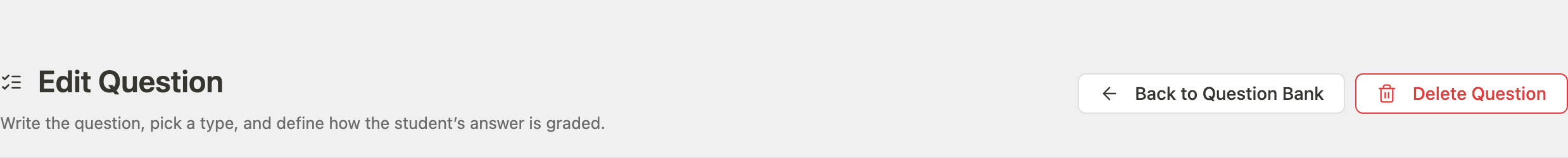 Question editor header