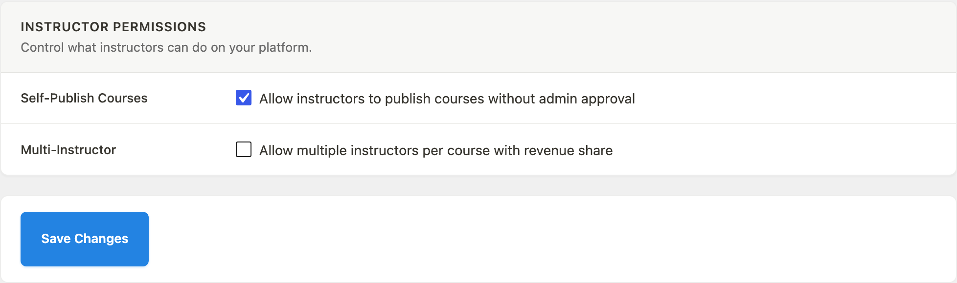 Instructors section