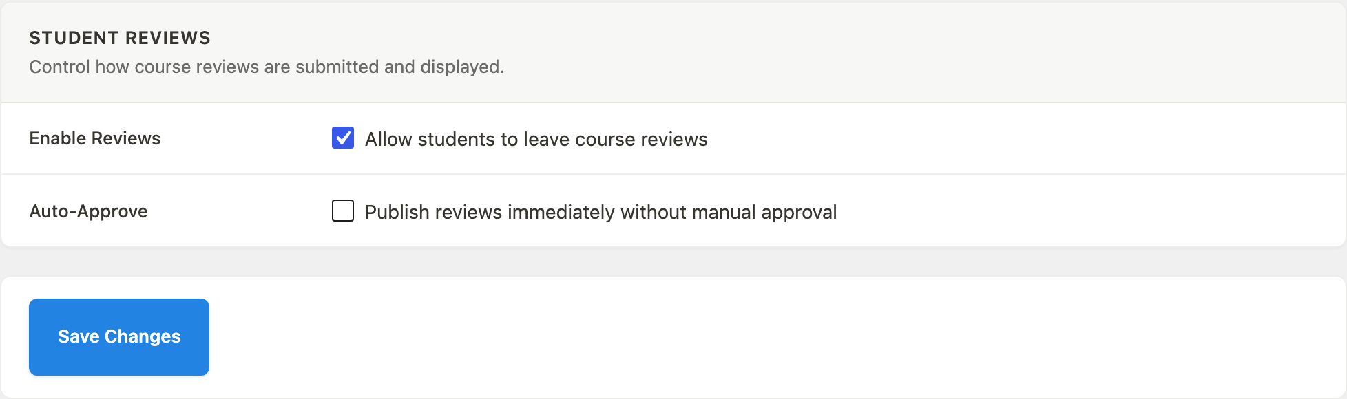 Reviews section
