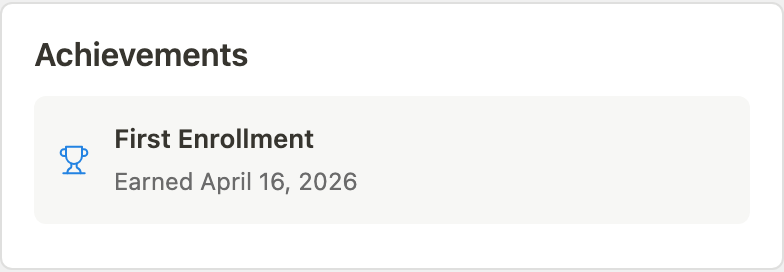 User journey achievements