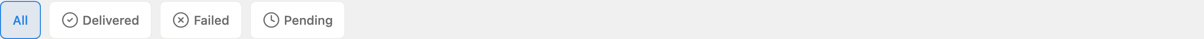 Delivery Log filter bar