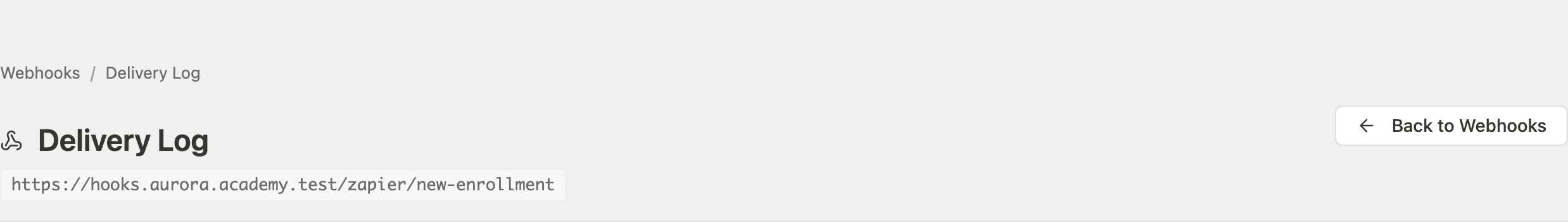 Delivery Log header