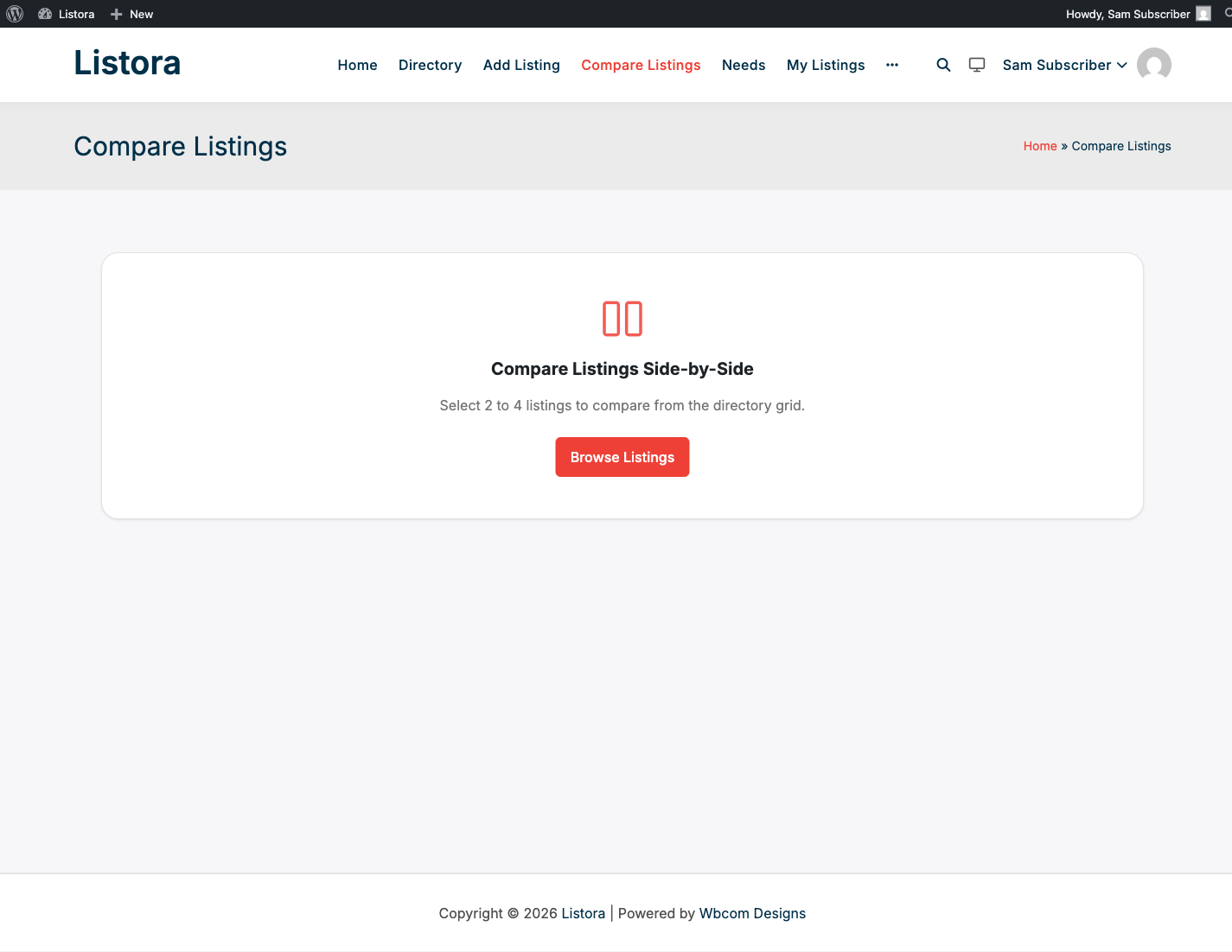Side-by-side comparison of 4 listings