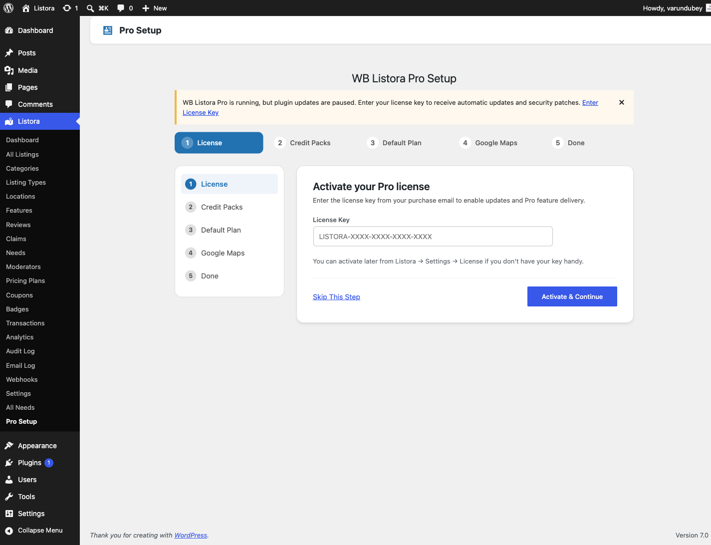 Activating Pro — screenshot from the modernized 1.0.5 site