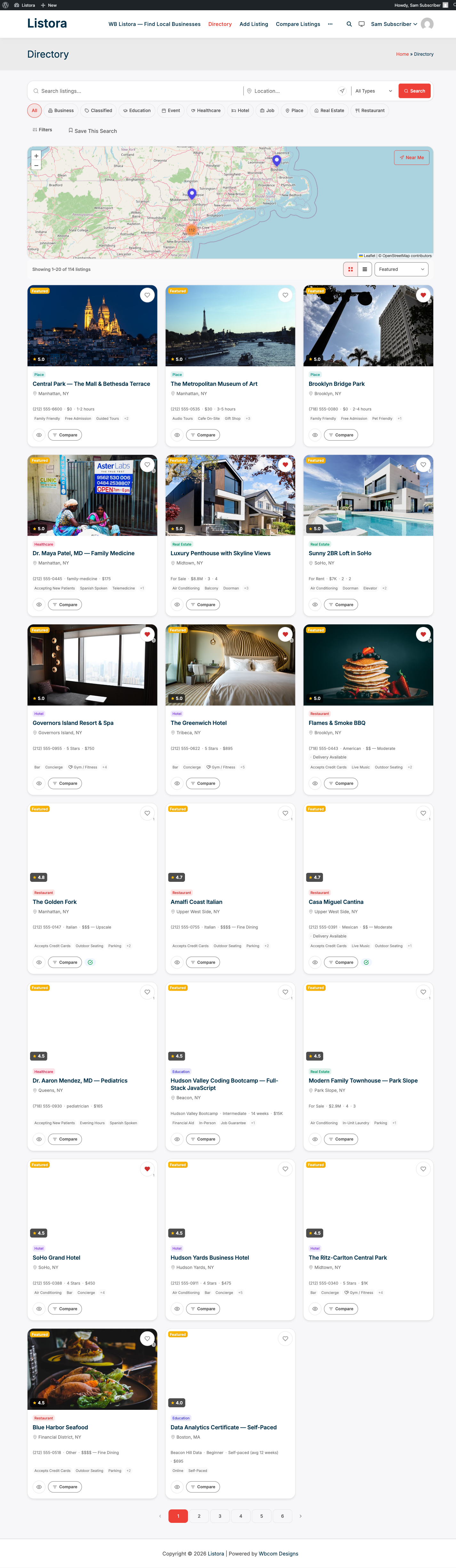 Advanced Search — power filters expanded above the listing grid