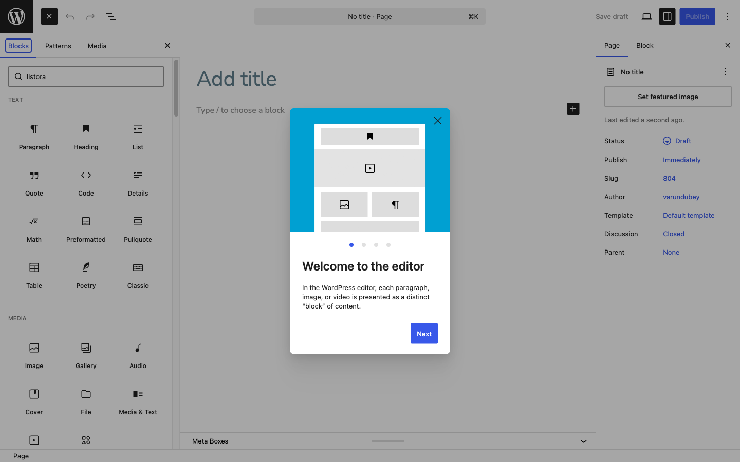 Blocks Overview — screenshot from the modernized 1.0.5 site