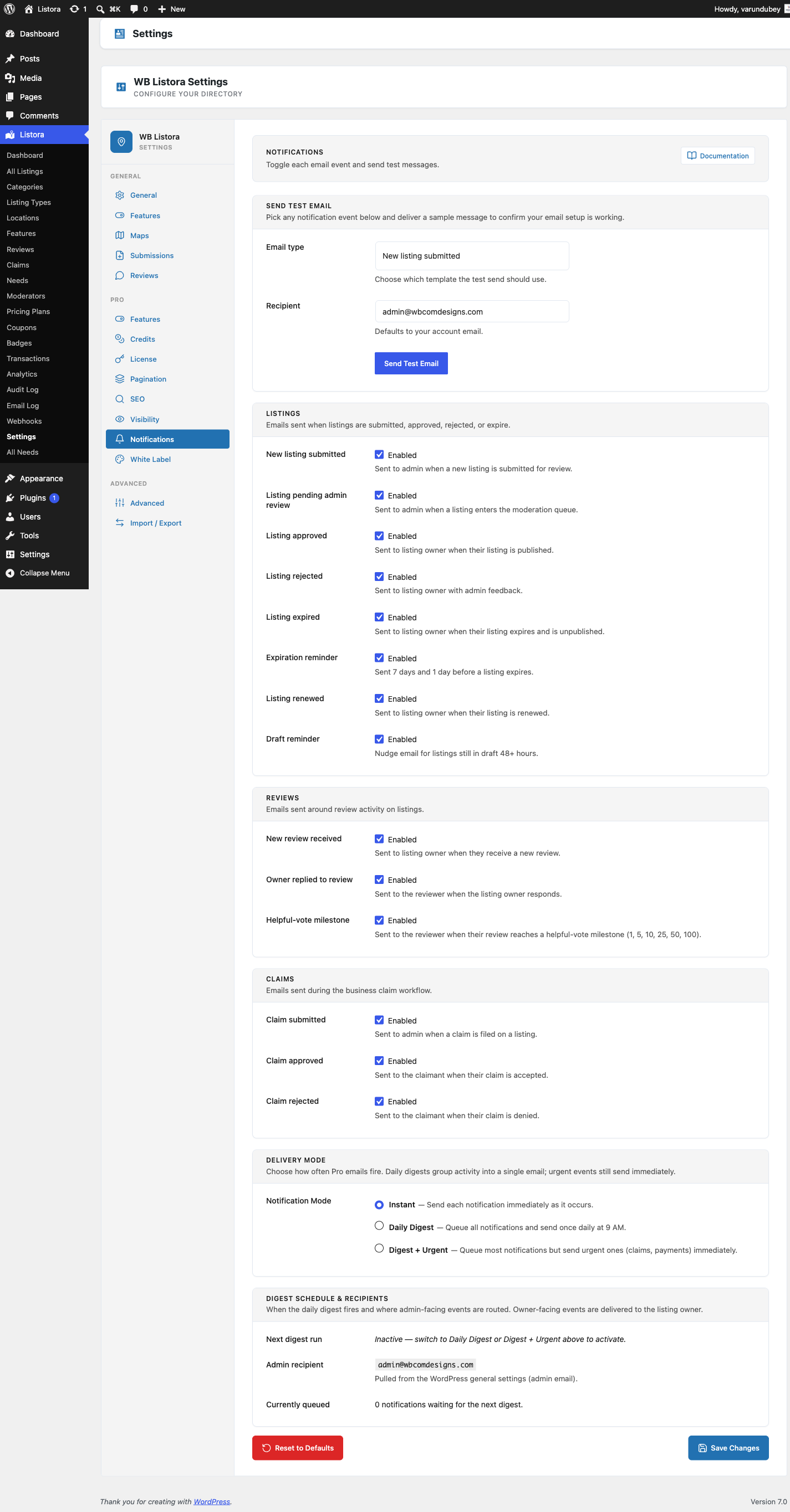 Draft Reminder — example reminder email with "Continue your listing" CTA