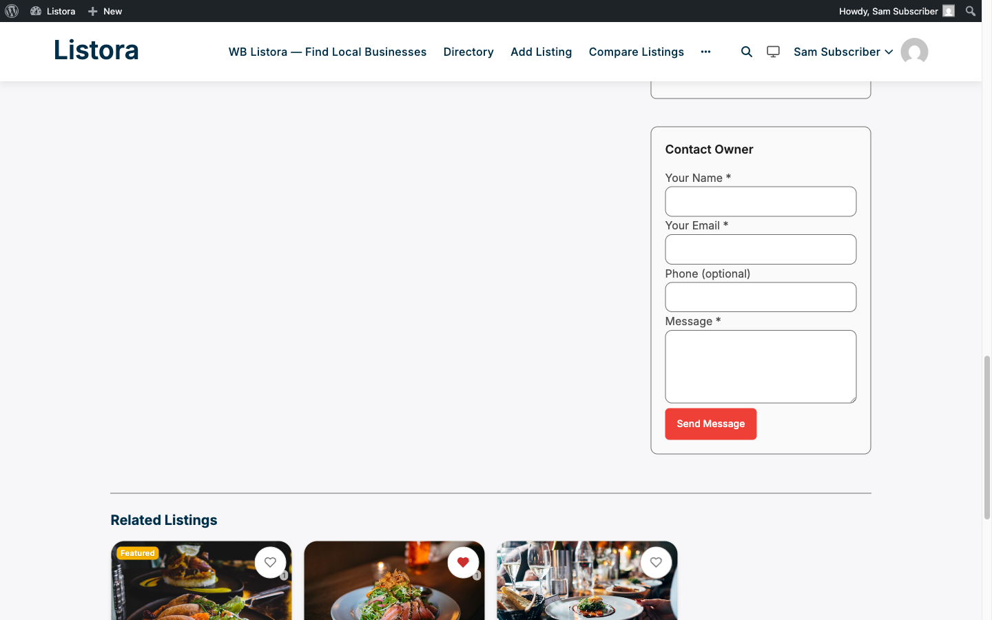 Lead Forms — screenshot from the modernized 1.0.5 site