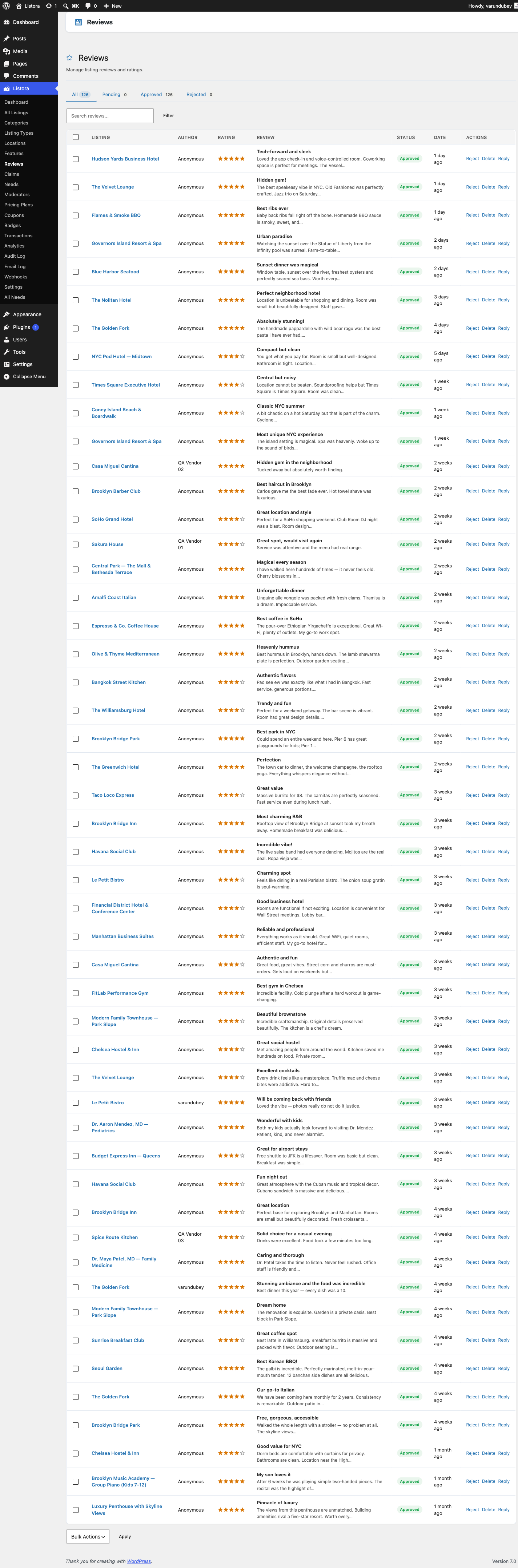 Moderation Queue — bulk-moderate UI with filter chips for type, status, and date