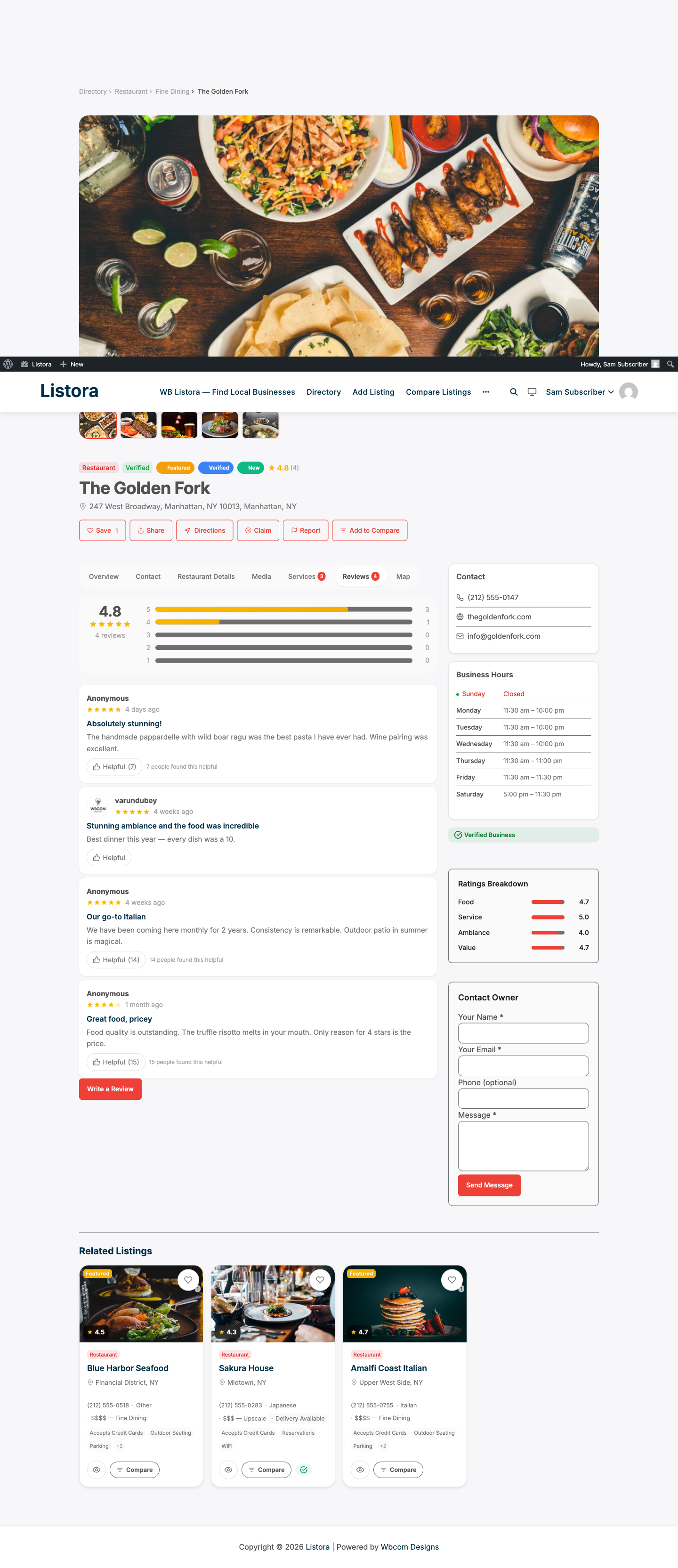 Photo Reviews — screenshot from the modernized 1.0.5 site