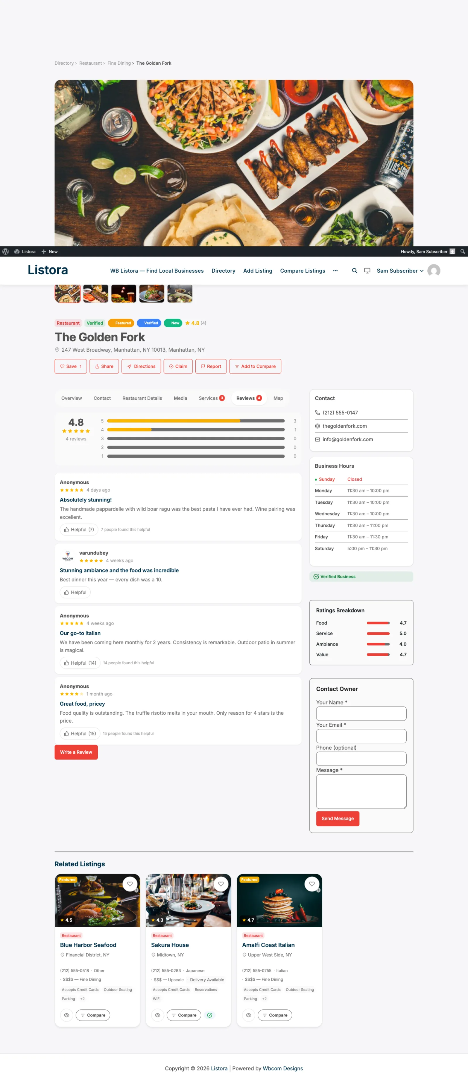 Photo Reviews - screenshot from the modernized 1.0.5 site