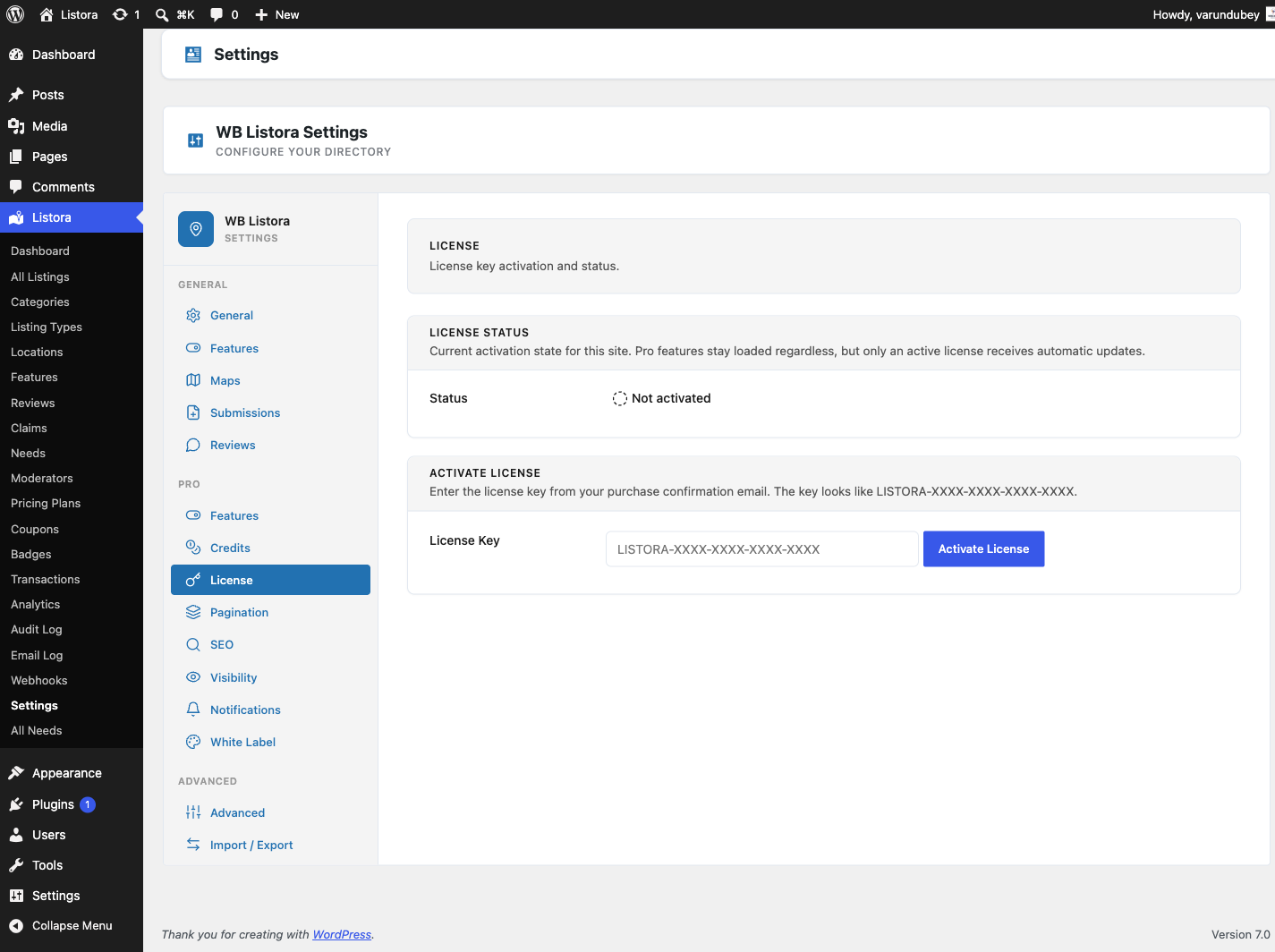 Pro License — screenshot from the modernized 1.0.5 site