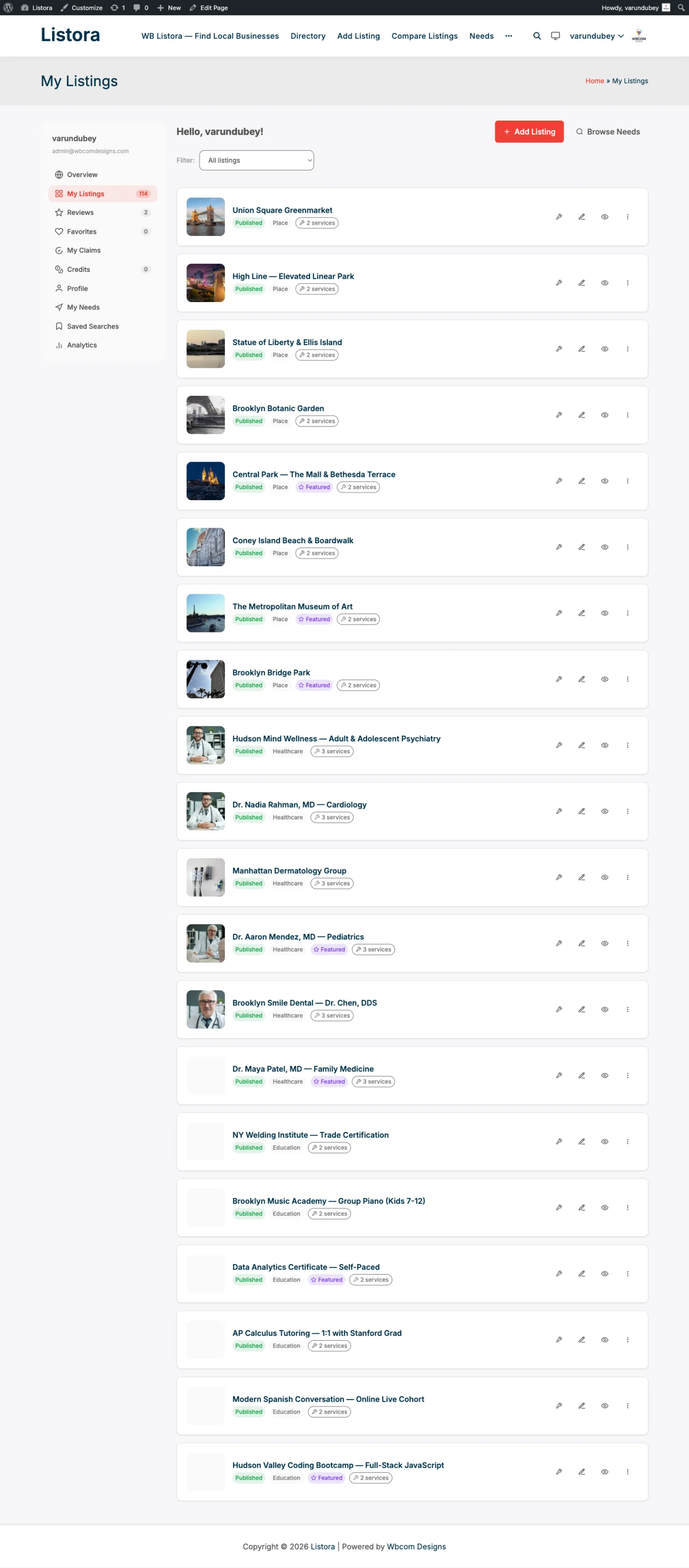 Saved Searches - screenshot from the modernized 1.0.5 site