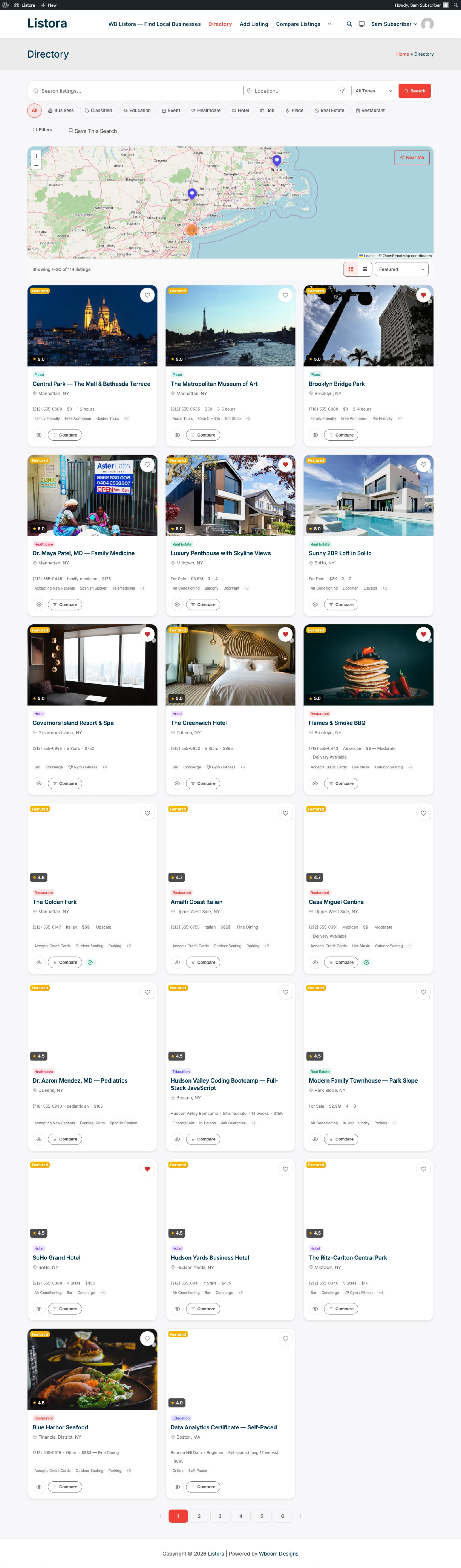 Faceted search with filters, geo radius, and live results
