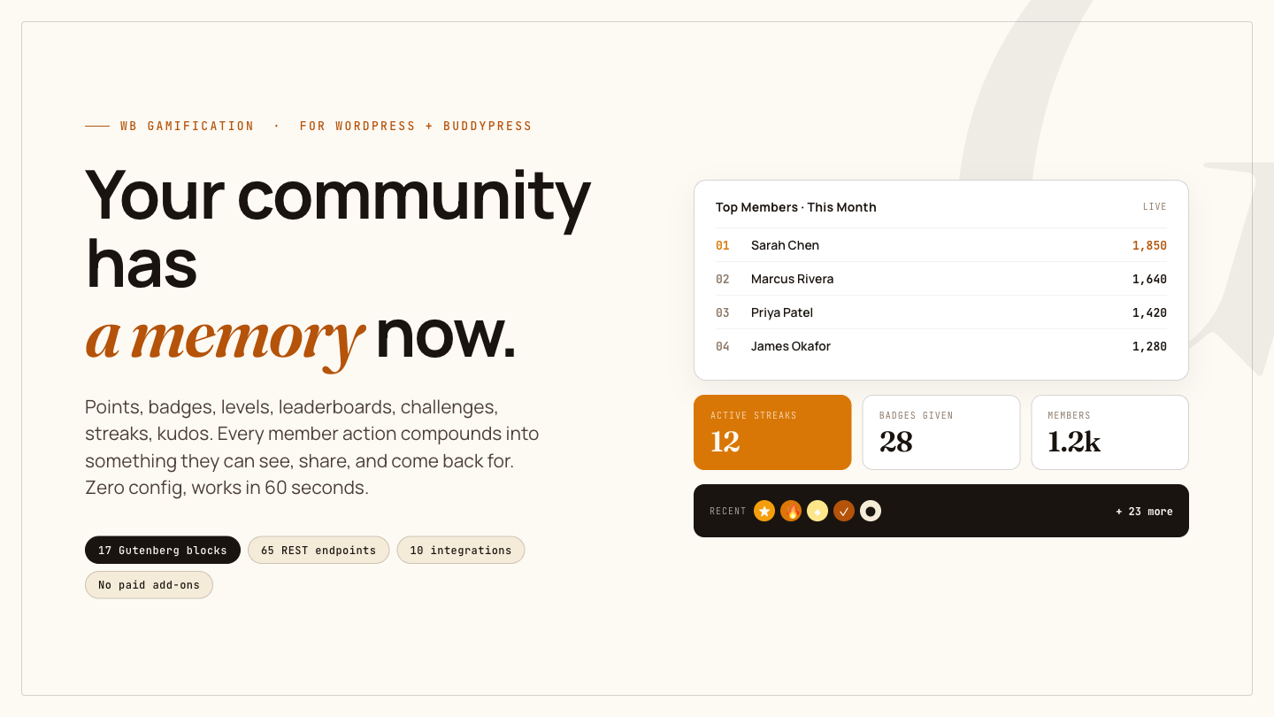 Your community has a memory now. — product screenshot