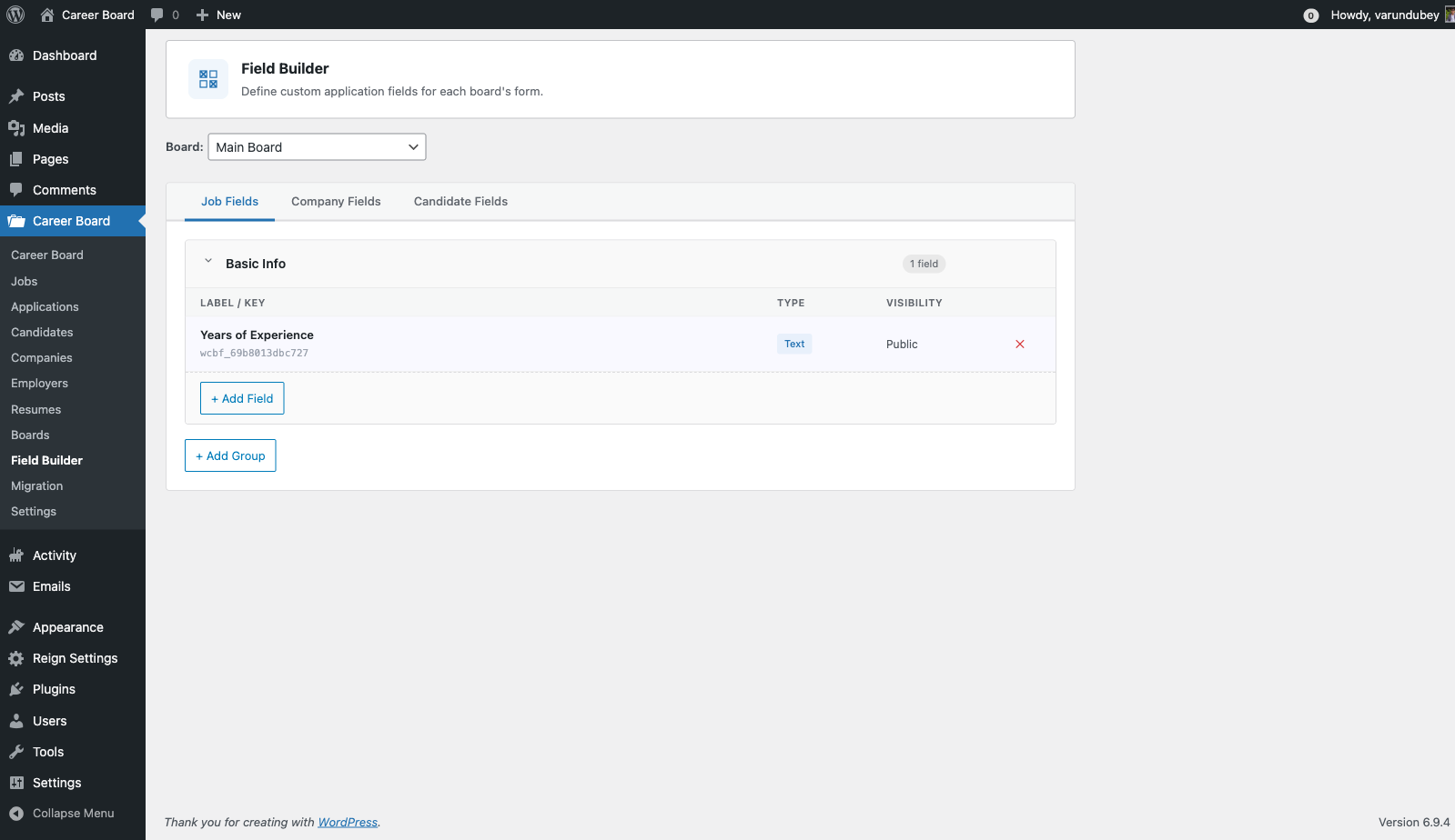 Adding a Custom Field