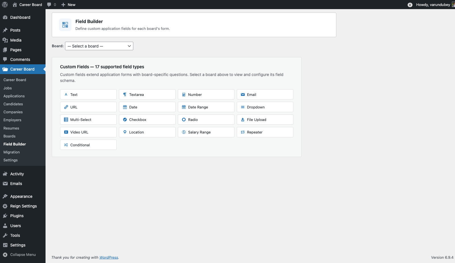 Field Builder — Admin Interface