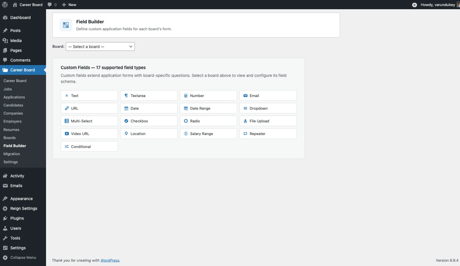 Field Builder - Admin Interface