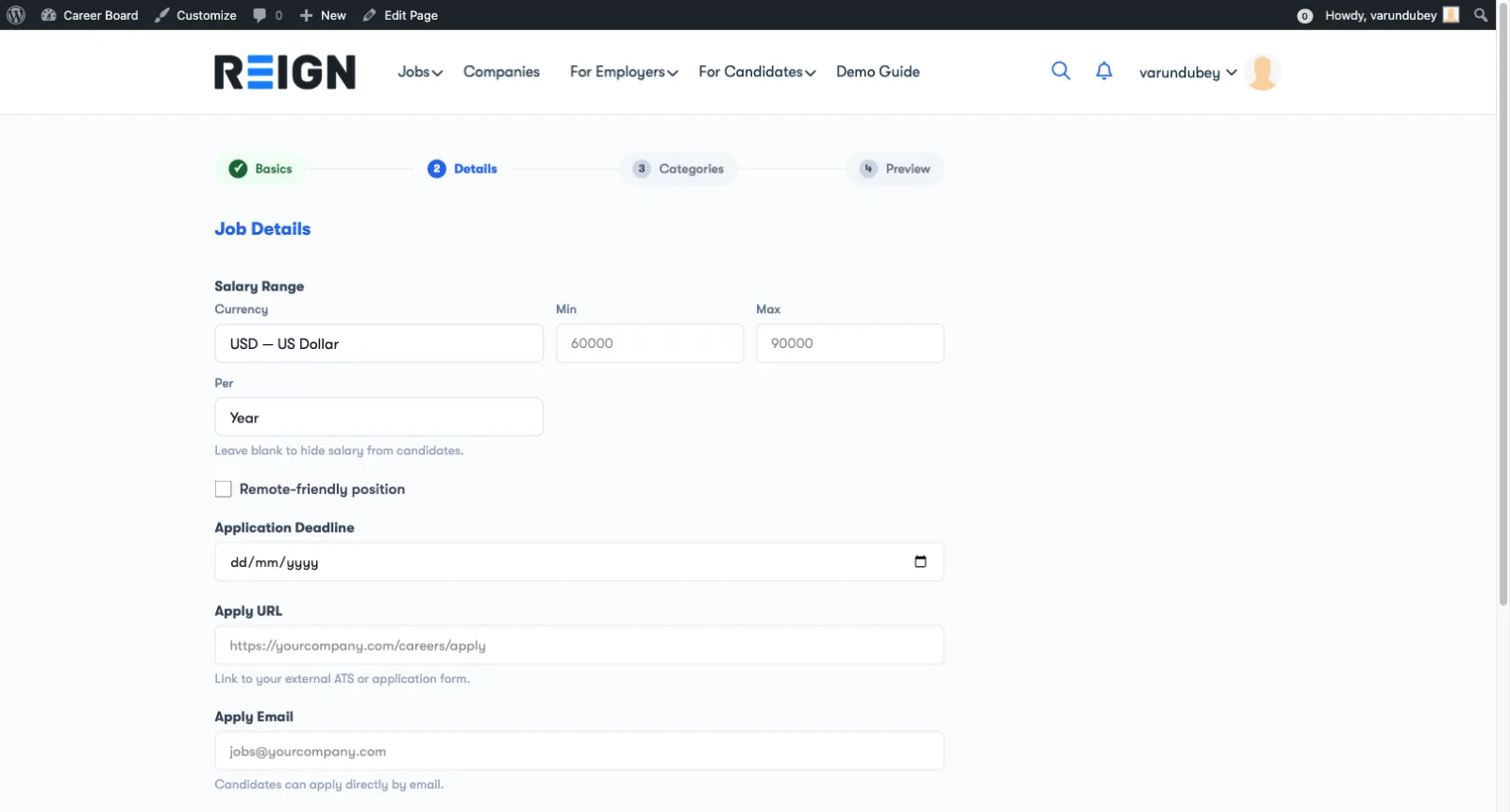 Job Form - Review Step