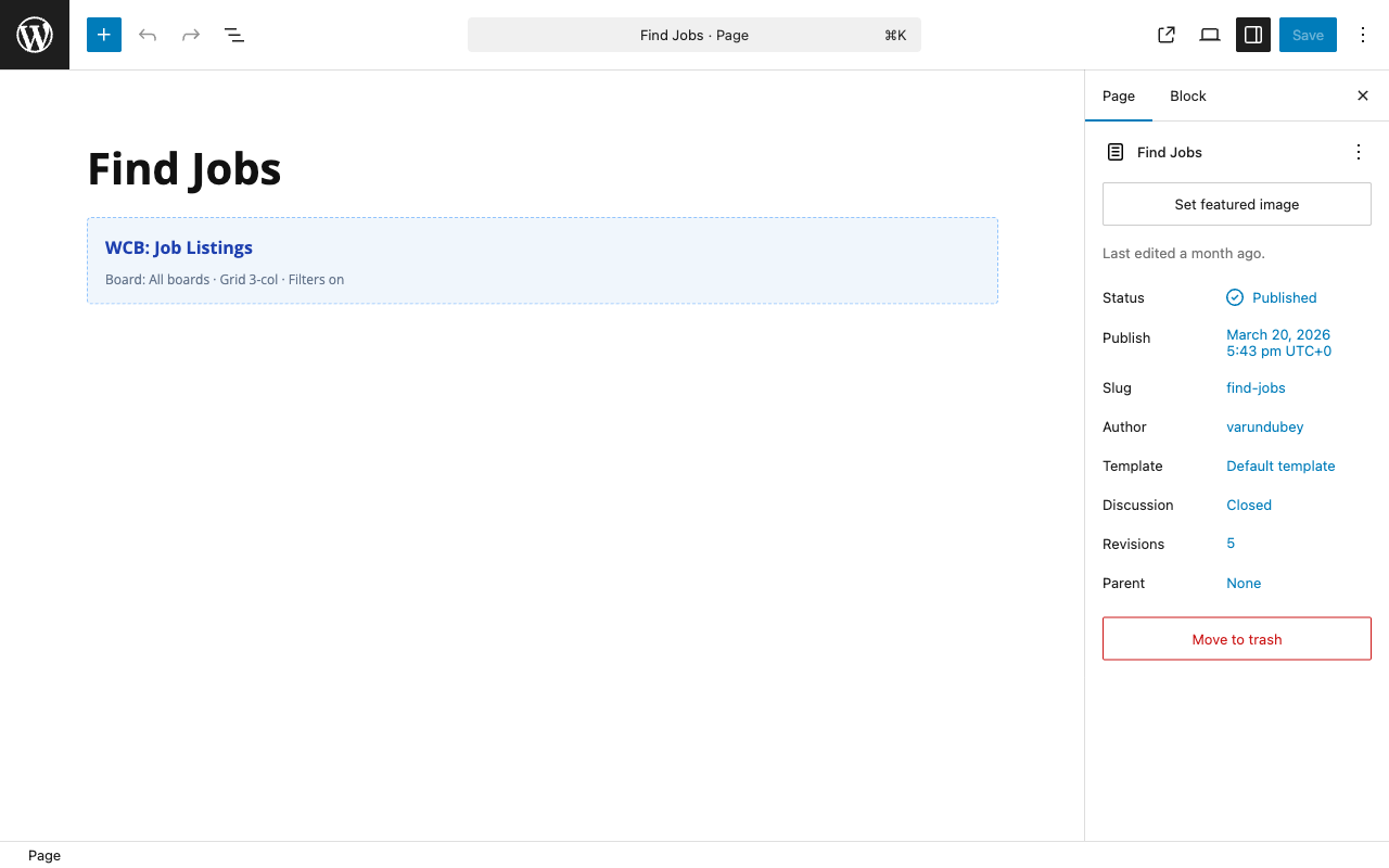 metaFilter block attribute